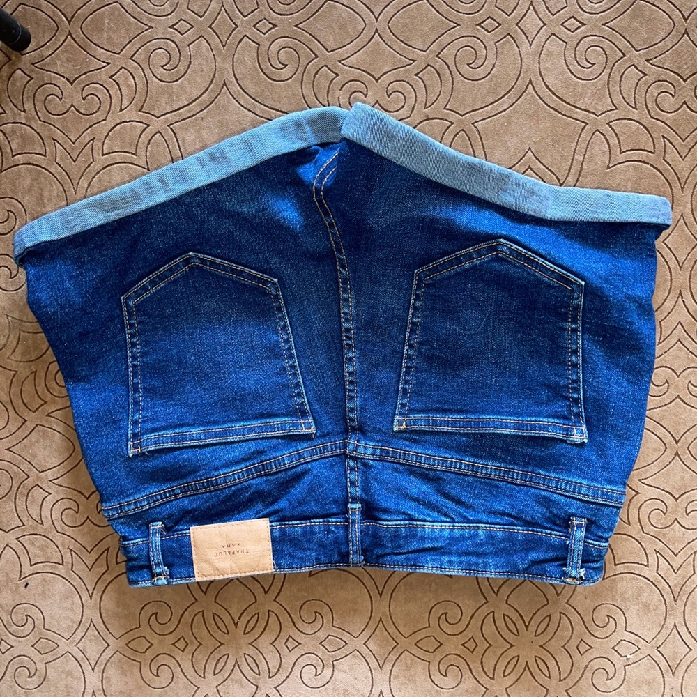 Zara High-Rise blue Jean shorts